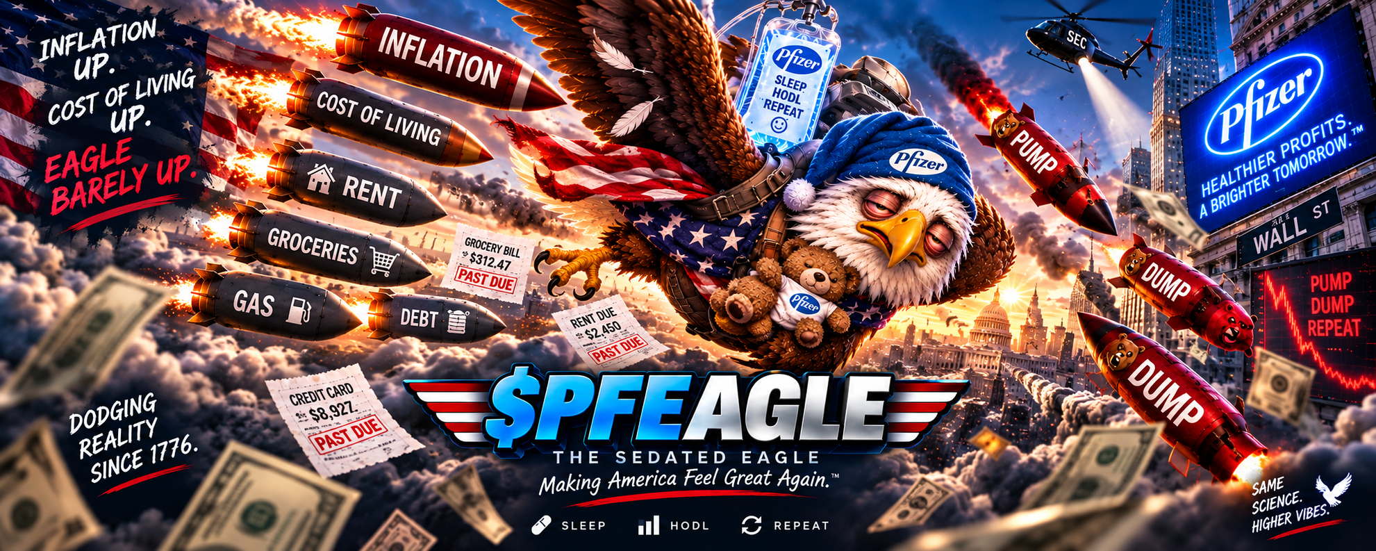 $PFEAGLE — Tired Eagle artwork